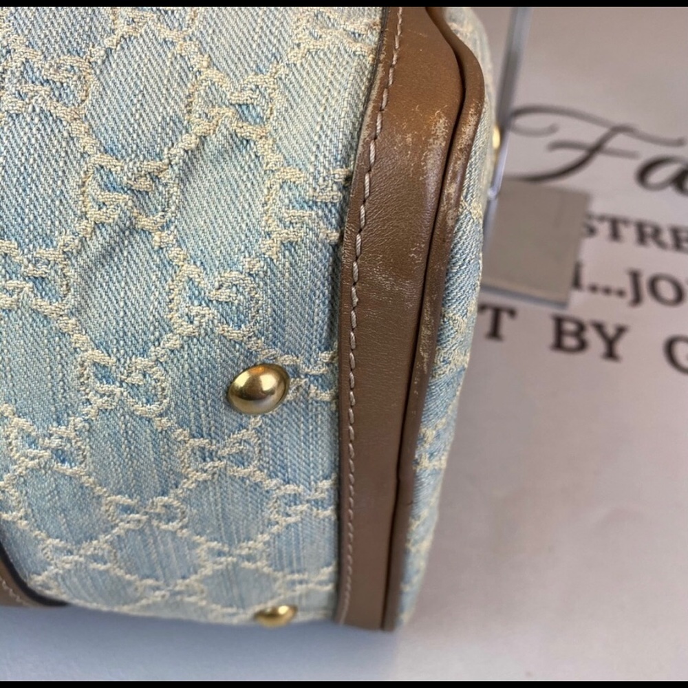 Gucci GG Rare Supreme Jeans Boston Bag Satchel - Picture 6 of 9